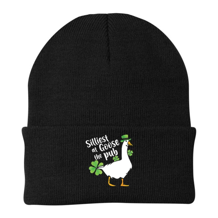 Silliest Goose At The Pub St. Patrick’s Day Knit Cap Winter Beanie