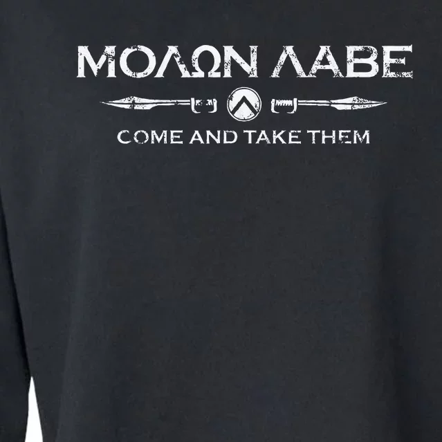 Sparta Gym And Fitness Molon Labe Cropped Pullover Crew