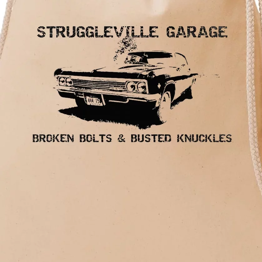 Struggleville Garage Broken Bolts & Busted Knuckles Drawstring Bag