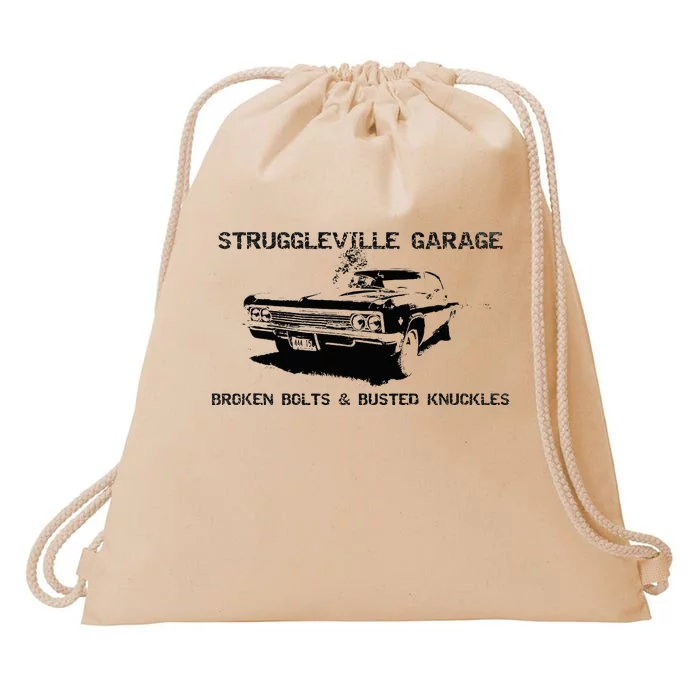 Struggleville Garage Broken Bolts & Busted Knuckles Drawstring Bag