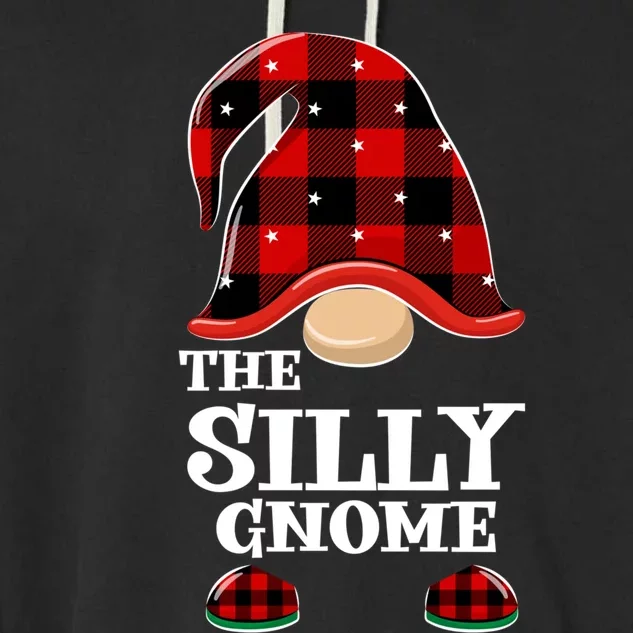 Silly Gnome Buffalo Plaid Funny Christmas Matching Family Meaningful Gift Garment-Dyed Fleece Hoodie