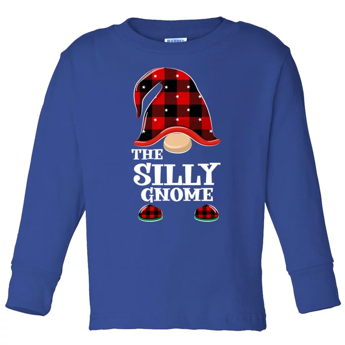 Silly Gnome Buffalo Plaid Funny Christmas Matching Family Meaningful Gift Toddler Long Sleeve Shirt