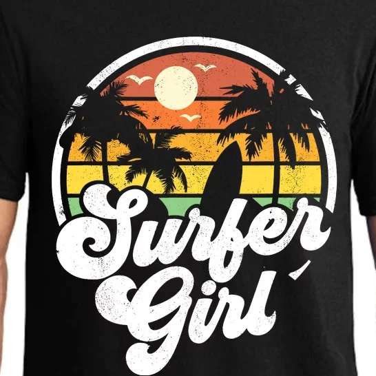 Surfer Girl Beach Retro 70s Summer Surfing Vacation Gift Pajama Set