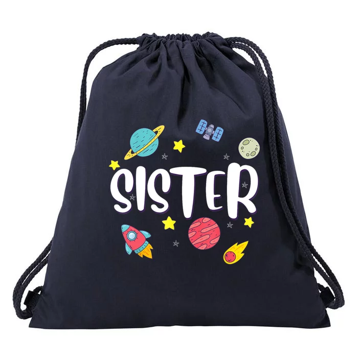 Sister Galaxy Birthday Funny Gift Drawstring Bag