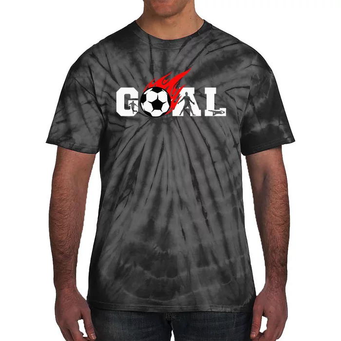 Soccer Goal Ball On Fire Tie-Dye T-Shirt