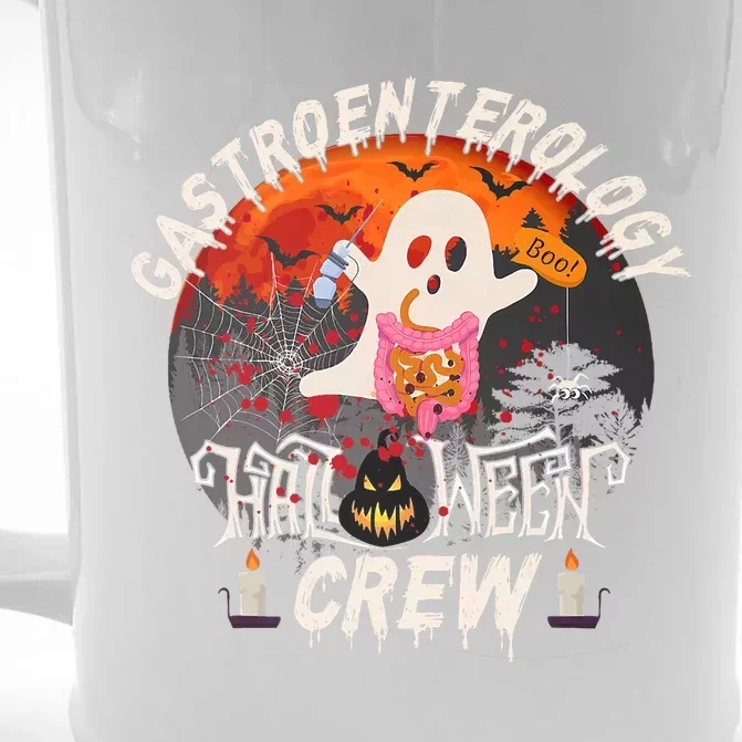 Spooky Gastroenterology Boo Crew Endoscopy Tech Halloween Front & Back Beer Stein