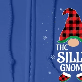 Silly Gnome Buffalo Red Plaid Matching Christmas Pajama Gift Full Zip Hoodie