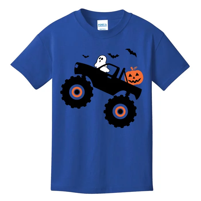 Spooky Ghost Bats Jack O Lantern Monster Truck Halloween Cute Gift Kids T-Shirt