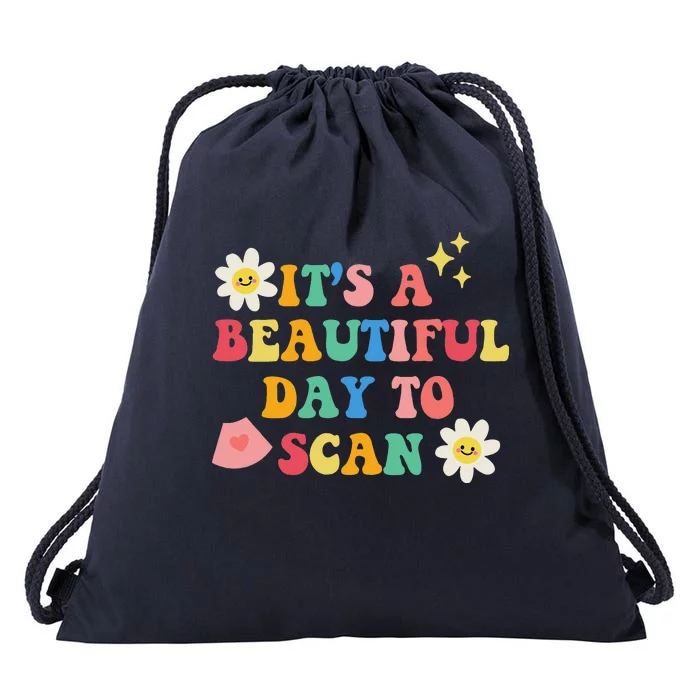 Sonographer Groovy Boho Ultrasound Tech Student Drawstring Bag