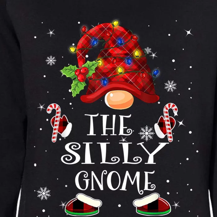 Silly Gnome Buffalo Plaid Christmas Tree Light Cute Gift Womens California Wash Sweatshirt