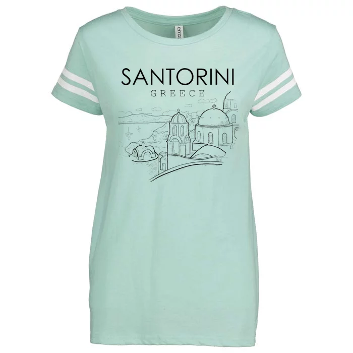 Santorini Greece Beach Graphic Ellada Greek Family Enza Ladies Jersey Football T-Shirt