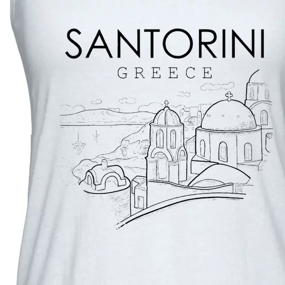 Santorini Greece Beach Graphic Ellada Greek Family Ladies Essential Flowy Tank