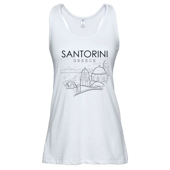 Santorini Greece Beach Graphic Ellada Greek Family Ladies Essential Flowy Tank