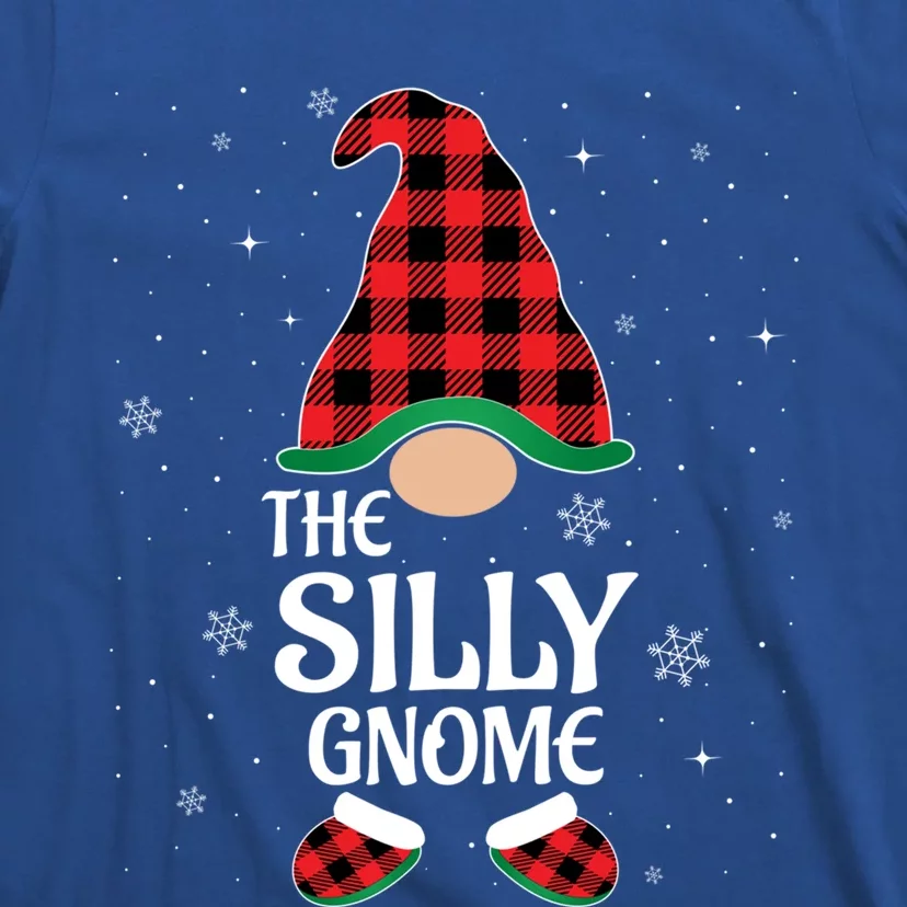 Silly Gnome Buffalo Red Plaid Matching Christmas Pajama Cool Gift T-Shirt