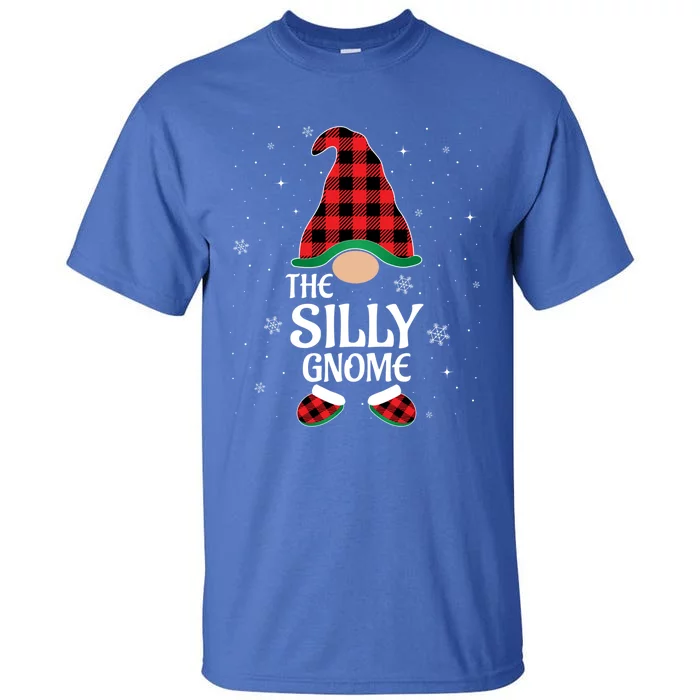 Silly Gnome Buffalo Red Plaid Matching Christmas Pajama Cool Gift Tall T-Shirt