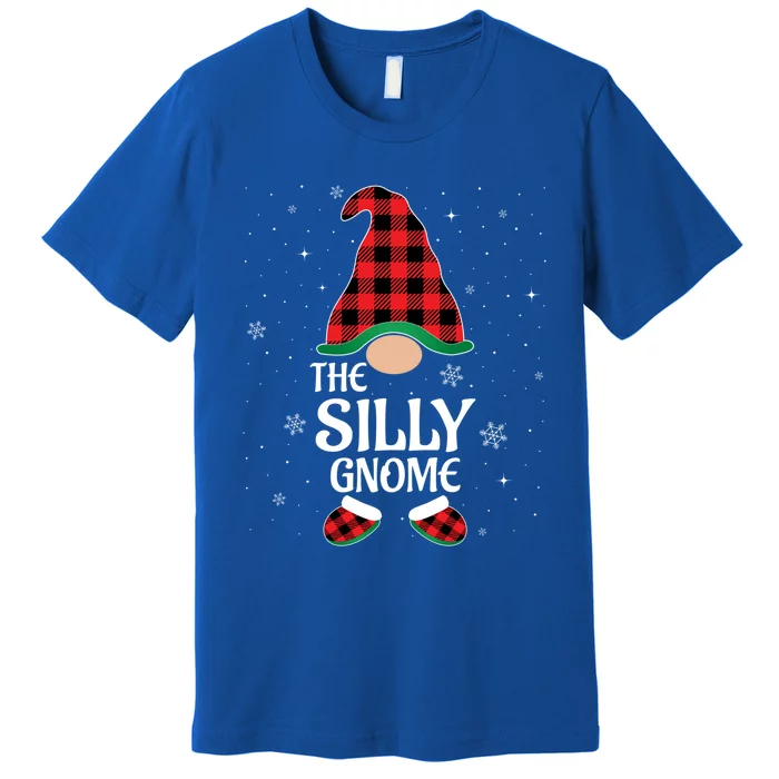 Silly Gnome Buffalo Red Plaid Matching Christmas Pajama Cool Gift Premium T-Shirt