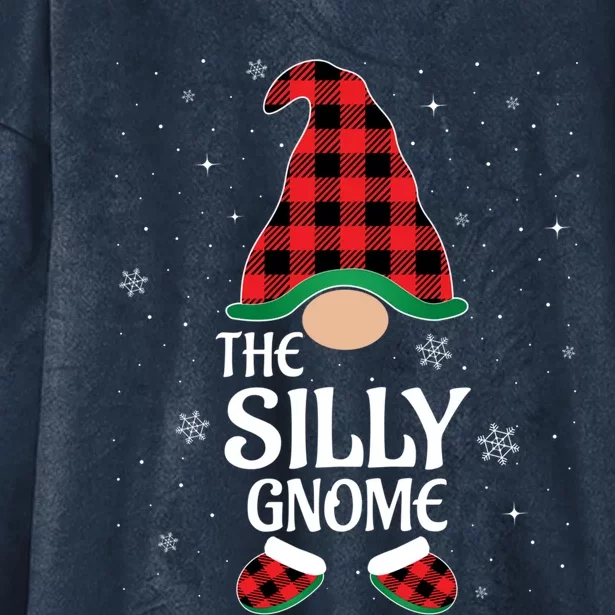 Silly Gnome Buffalo Red Plaid Matching Christmas Pajama Cool Gift Hooded Wearable Blanket