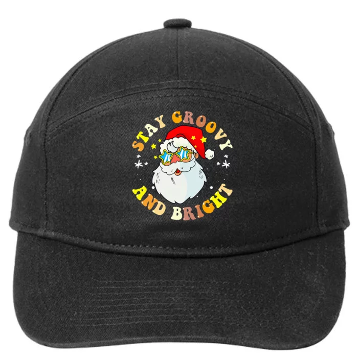 Stay Groovy & Bright Holiday Groovy Retro Christmas 7-Panel Snapback Hat