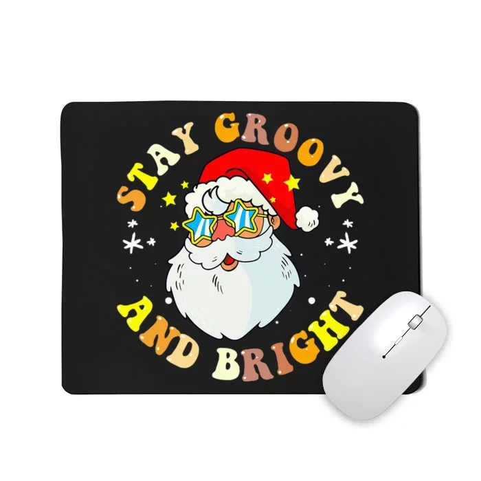 Stay Groovy & Bright Holiday Groovy Retro Christmas Mousepad