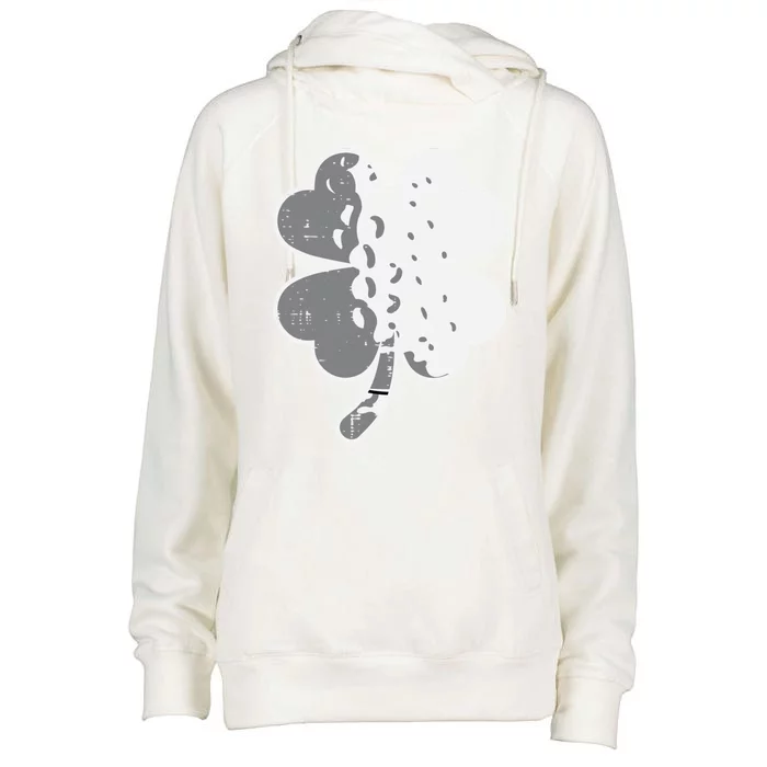 Shamrock Golf Ball St Patricks Day Golfing Sport Golfer Great Gift Womens Funnel Neck Pullover Hood