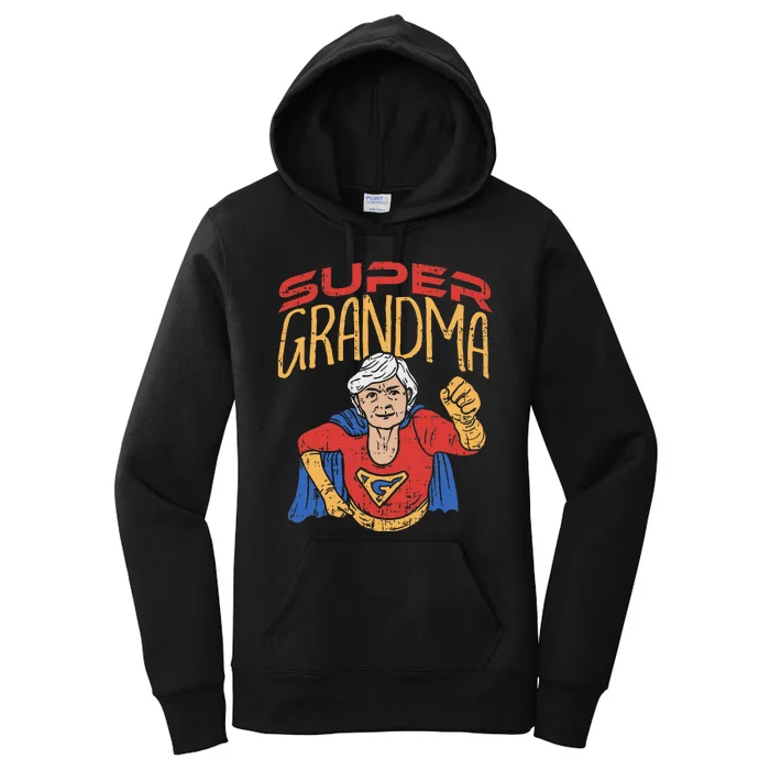 Super Grandma Best Grandma Grandmother Superhero Women's Pullover Hoodie