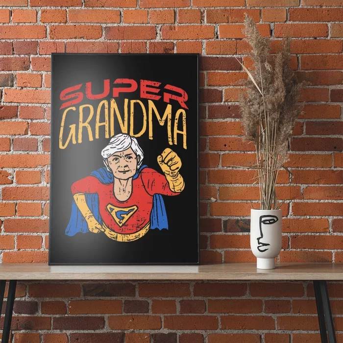 Super Grandma Best Grandma Grandmother Superhero Poster