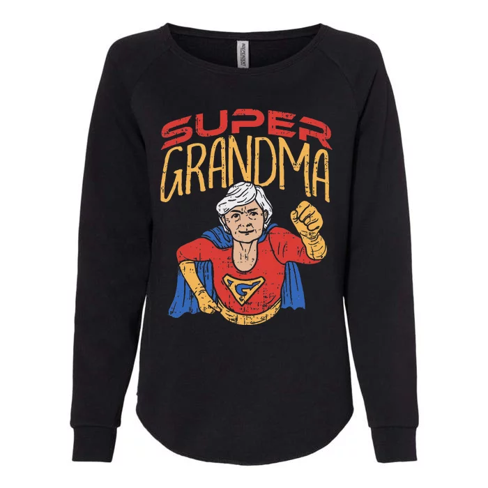 Super Grandma Best Grandma Grandmother Superhero Womens California Wash Sweatshirt