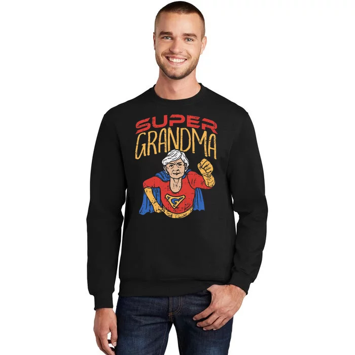 Super Grandma Best Grandma Grandmother Superhero Tall Sweatshirt