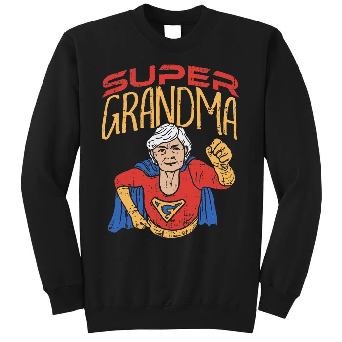 Super Grandma Best Grandma Grandmother Superhero Tall Sweatshirt