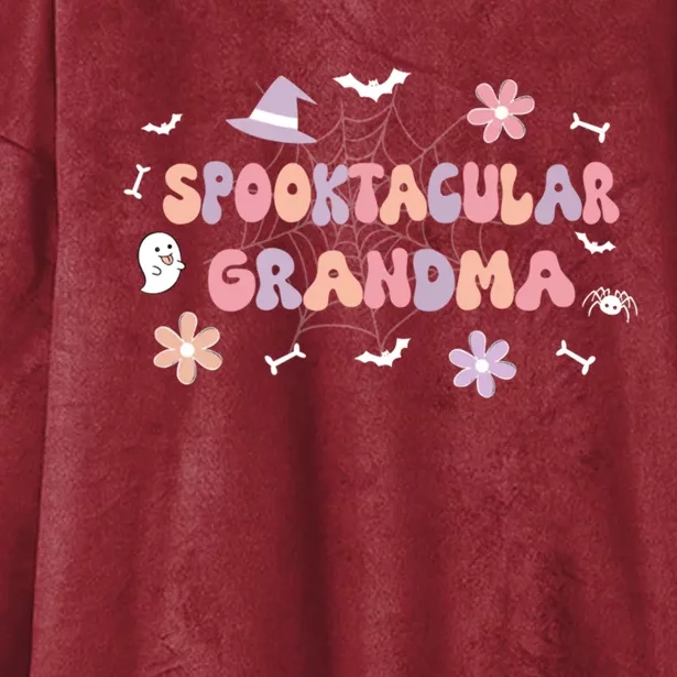 Spooktacular Grandma Birthday Cute Ghost Halloween Gift Hooded Wearable Blanket