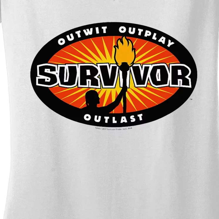 Survivor Gold Burst Women's V-Neck T-Shirt