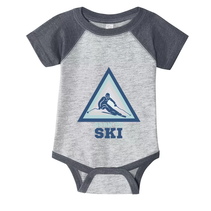 Ski Goggles Born To Ski Gift For Skier Infant Baby Jersey Bodysuit