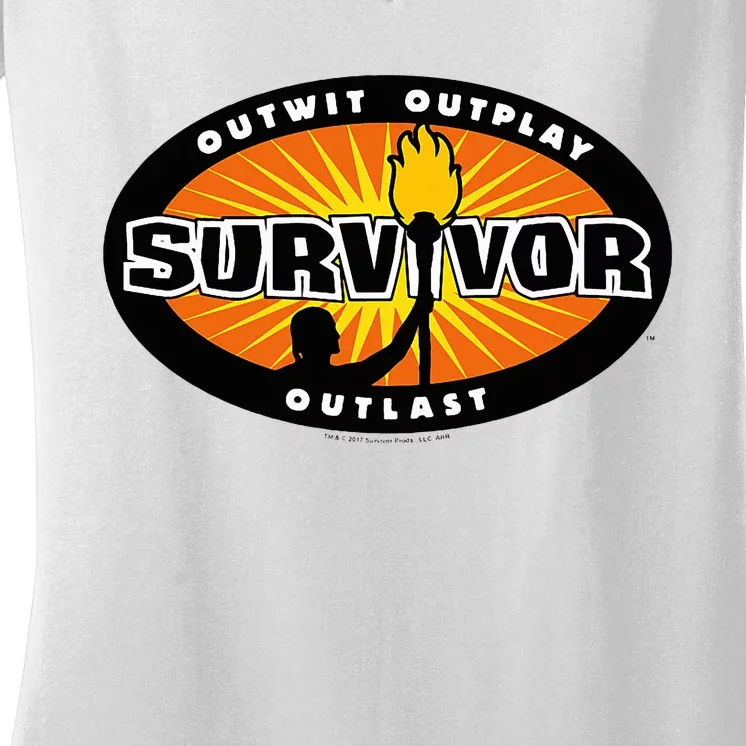 Survivor Gold Burst Women's V-Neck T-Shirt