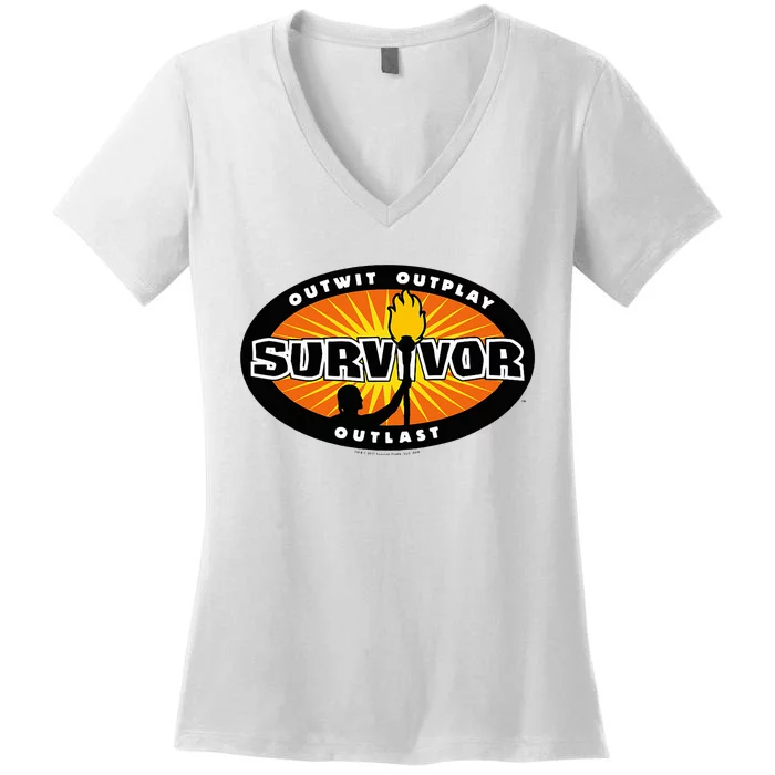 Survivor Gold Burst Women's V-Neck T-Shirt