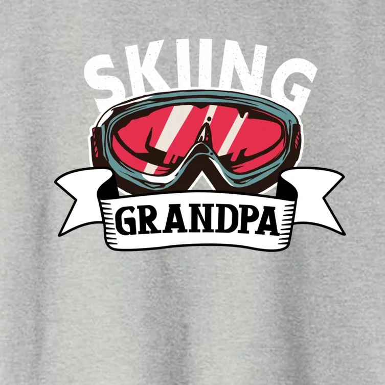 Skiing Grandpa Cool Gift Snow Sport Funny Grandpa Ski Skiing Funny Gift Women's Crop Top Tee