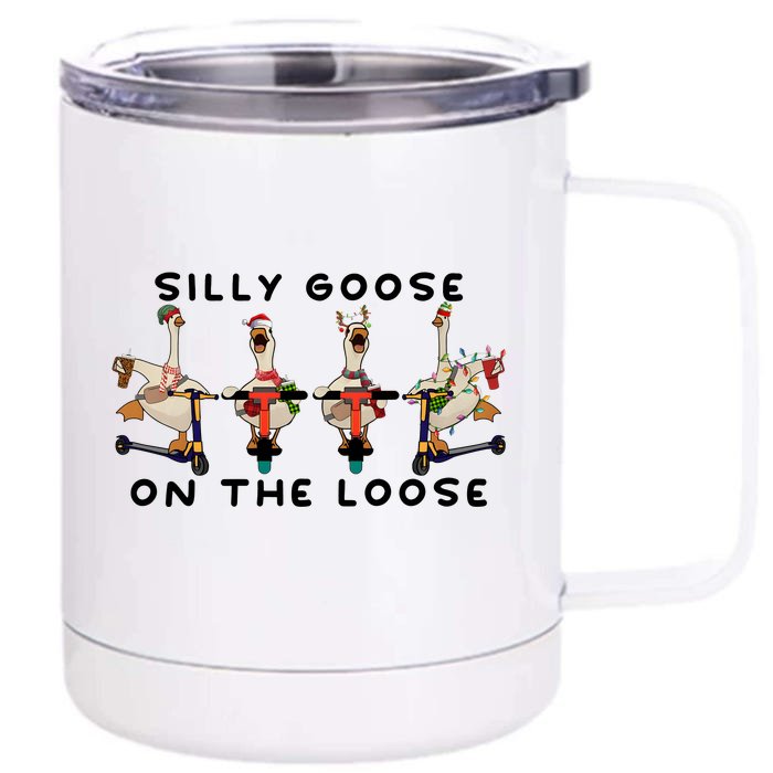 Silly Goose Christmas Funny Holiday Season Front & Back 12oz Stainless Steel Tumbler Cup