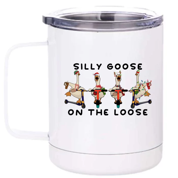 Silly Goose Christmas Funny Holiday Season Front & Back 12oz Stainless Steel Tumbler Cup