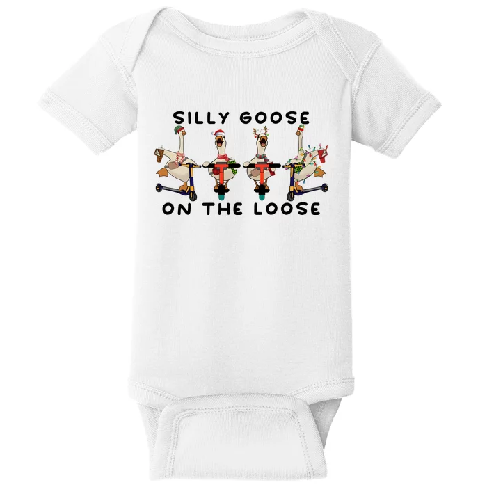 Silly Goose Christmas Funny Holiday Season Baby Bodysuit