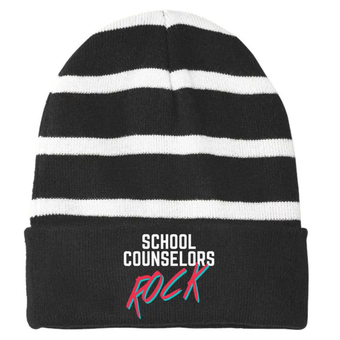 School Guidance Counselor Appreciation Back to School Striped Beanie with Solid Band