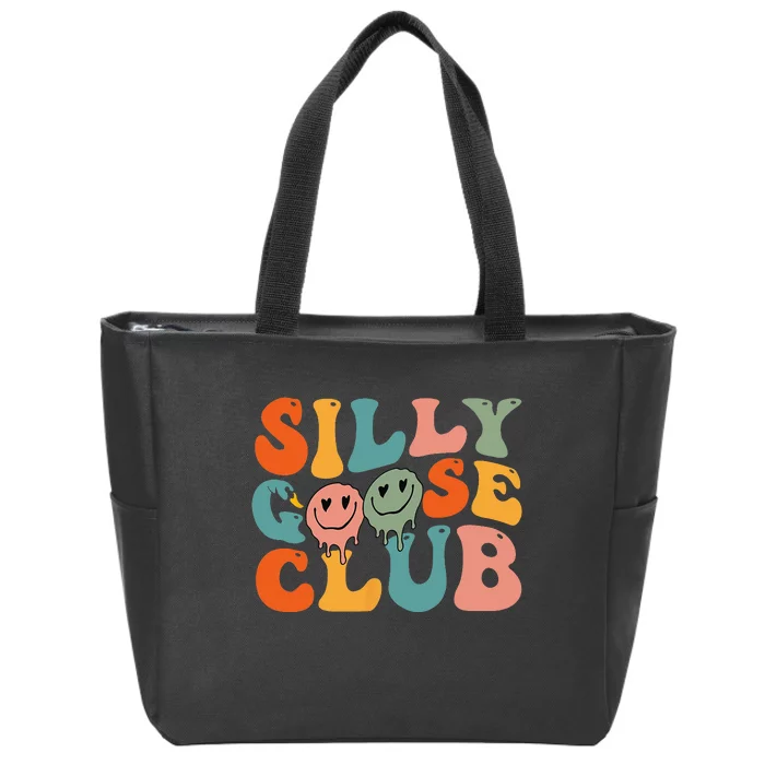 Silly Goose Club Silly Goose Meme Smile Face Trendy Costume Zip Tote Bag