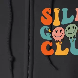 Silly Goose Club Silly Goose Meme Smile Face Trendy Costume Full Zip Hoodie