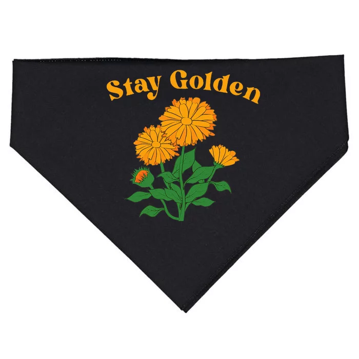 Stay Golden Cute Marigold Flowers USA-Made Doggie Bandana