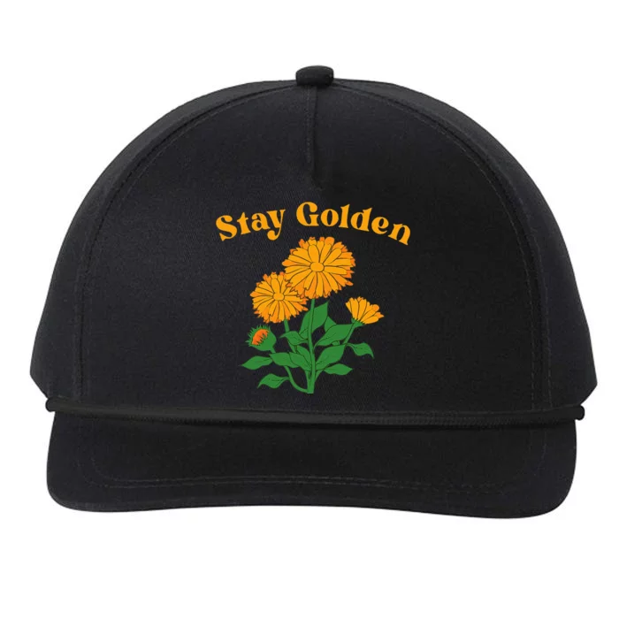 Stay Golden Cute Marigold Flowers Snapback Five-Panel Rope Hat