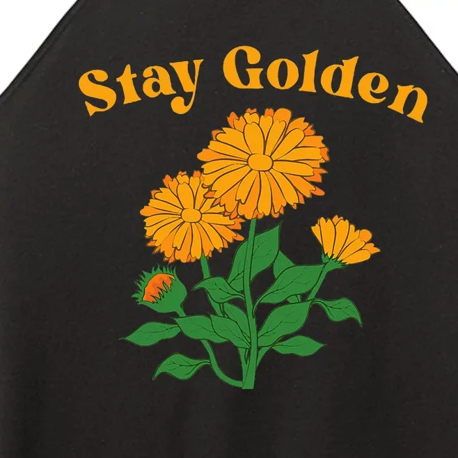 Stay Golden Cute Marigold Flowers Women’s Perfect Tri Rocker Tank