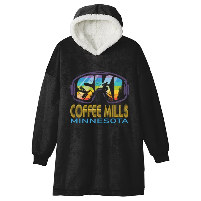 Ski Goggles Coffee Mills Minnesota Gift For Skier Hooded Wearable Blanket