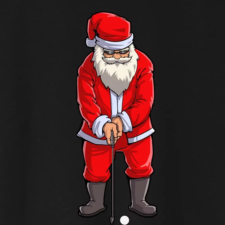 Santa Golf Club And Ball Sport Christmas Boy Golfer Golfing Women's Crop Top Tee