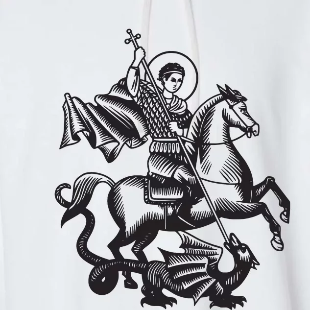 Saint George Christian Sveti Djordje Martyr Soldier Crusader Garment-Dyed Fleece Hoodie