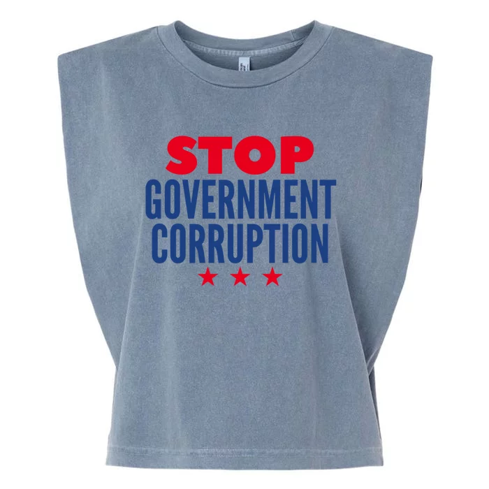 Stop Governt Corruption Gift Garment-Dyed Women's Muscle Tee