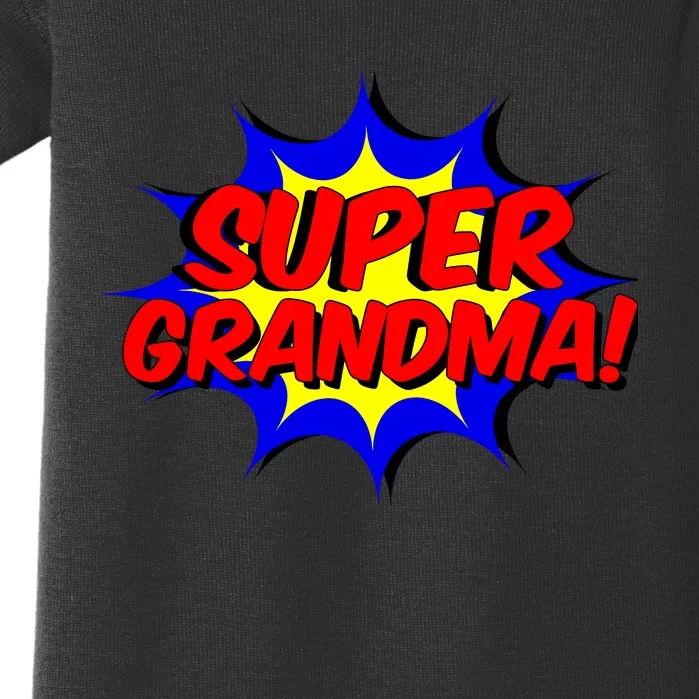 Super Grandma Comic Book Style Gift Superhero Baby Bodysuit