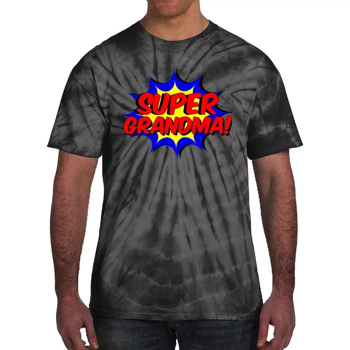 Super Grandma Comic Book Style Gift Superhero Tie-Dye T-Shirt